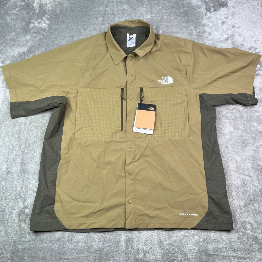 The North Face Trail Lightrange Shirt Mens XL Cedar Taupe Ripstop Snap Technical